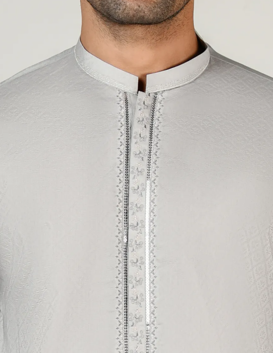 Junaid Jamshed Grey Kurta Pants Kurta Kinara by HDB