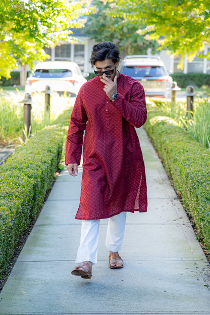 Maroon Chicken Kari Suit