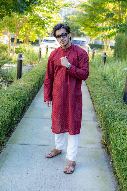 Maroon Chicken Kari Suit