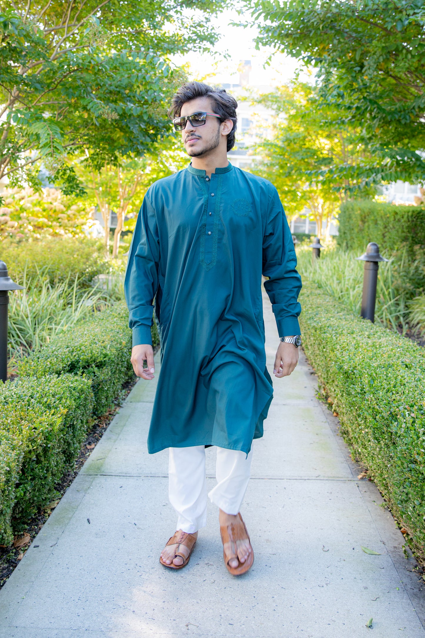 Emerald Green Kinara Shalwar Kameez