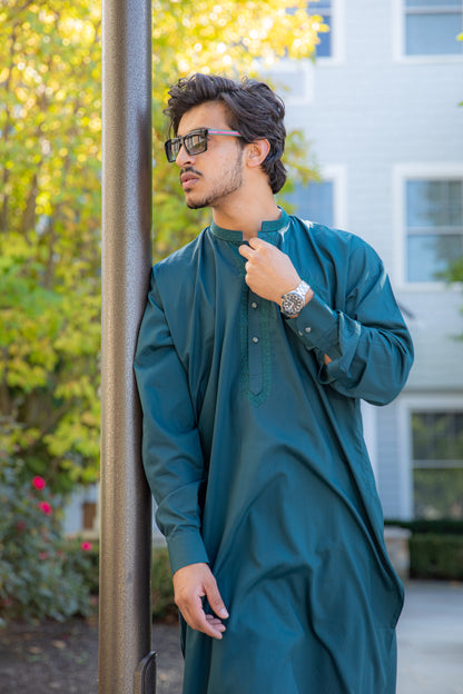 Emerald Green Kinara Shalwar Kameez