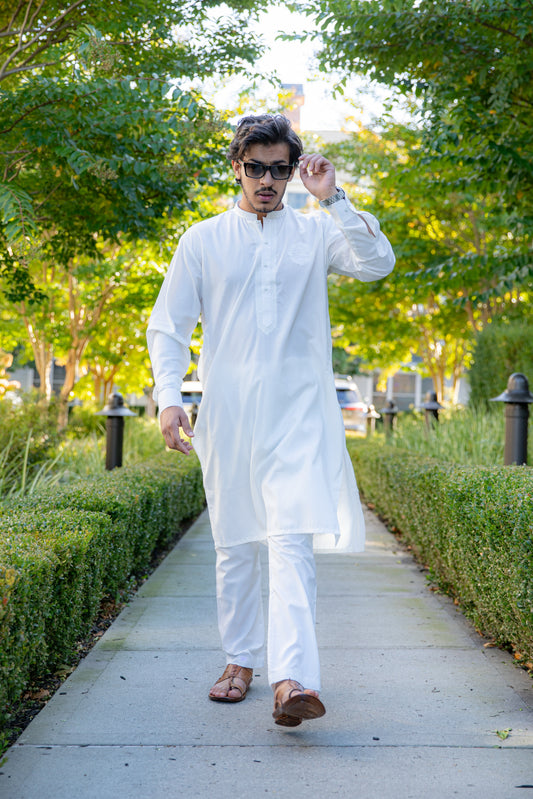 White Kinara Shalwar Kameez