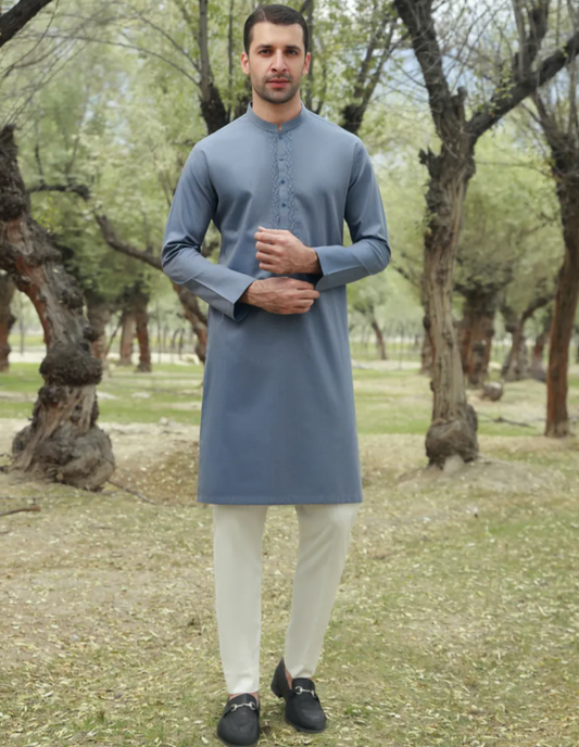 Juanid Jamshed Blue Kurta