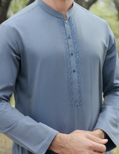 Juanid Jamshed Blue Kurta