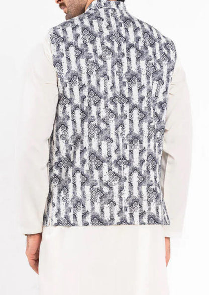 Black White Pattern Waist Coat